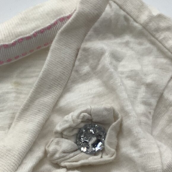 Basic Editions Girls White Shirt With Embellished Flowers Size M 7/8 - Picture 9 of 9